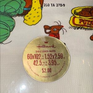 3/$30 Vintage Hallmark Whimsical Farm Table Cover